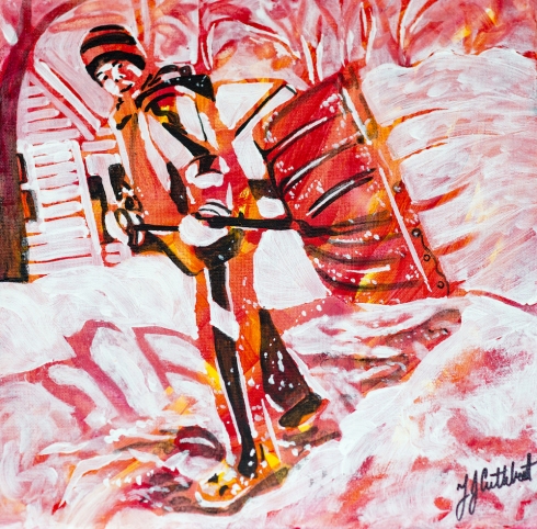 Shovelling Snow, Celebrate Canada, Yvette Cuthbert, Artist